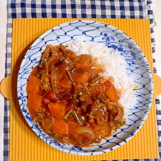 ワラビのトマトカレー♪